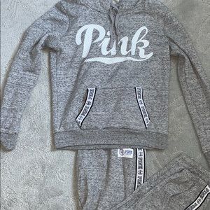 VS Pink grey sweatsuit